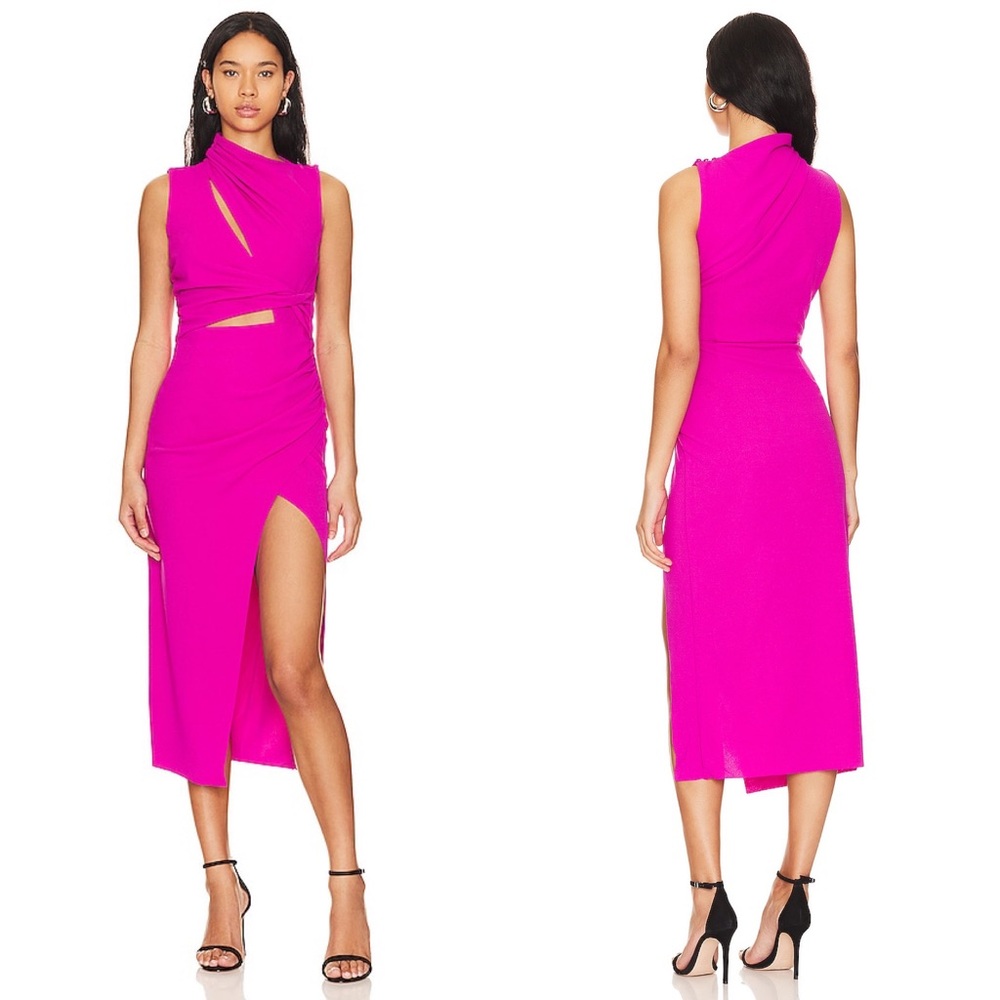 NEW NWT Elliatt Figment Cutout High Neck Midi Dress In Orchid